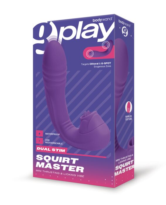 Bodywand G-Play Dual Stim Thrusting & Licking Squirt Master - Purple