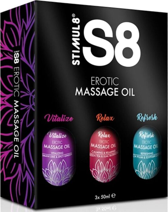 STIMUL8 S8 Massageöl Box – 3 x 50 ml STIMUL8 S8 Massageöl Box – 3 x 50 ml