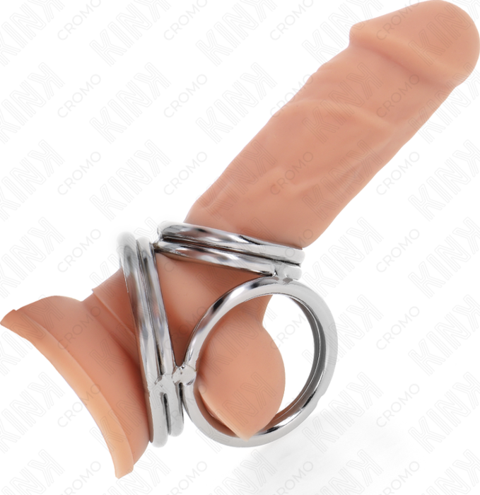 Anillo Penis KINK Triple Metall 3,8-5 cm mit Kette Anillo Penis KINK Triple Metall 3,8-5 cm mit Kette