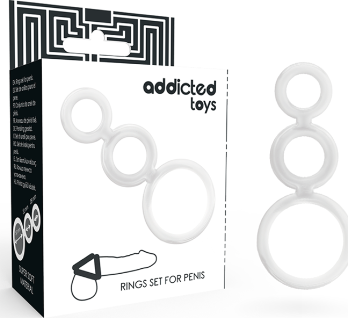 Anillos Pene ADDICTED TOYS Set mit rutschfestem Design Anillos Pene ADDICTED TOYS Set mit rutschfestem Design