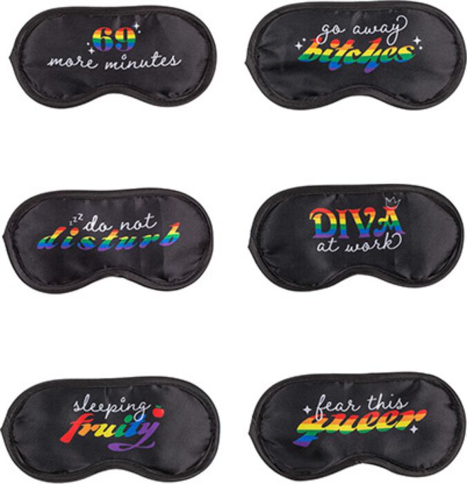 Augenmaske Out Of The Blue mit Regenbogentext