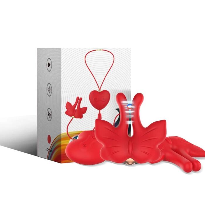 ARMONY - MAGNETIC NIPPLE CLAMPS WITH VIBRATION BUTTERFLY SHAPE RED ARMONY - MAGNETIC NIPPLE CLAMPS WITH VIBRATION BUTTERFLY SHAPE RED