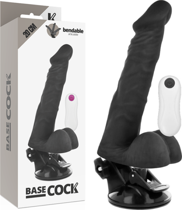 Basecock vibrador articulable control remoto negro 20cm Basecock vibrador articulable control remoto negro 20cm