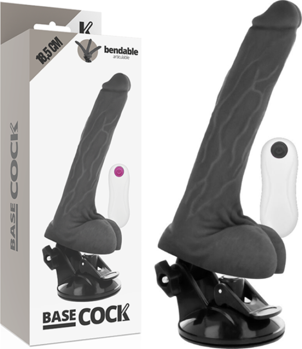 Basecock vibrador articulable control remoto negro18.5cm