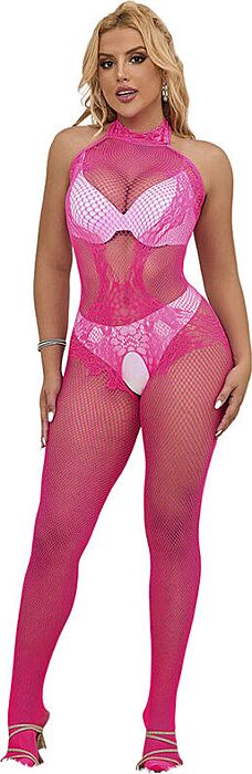 Bodystocking Sublime 952389 Crotchless Rosa