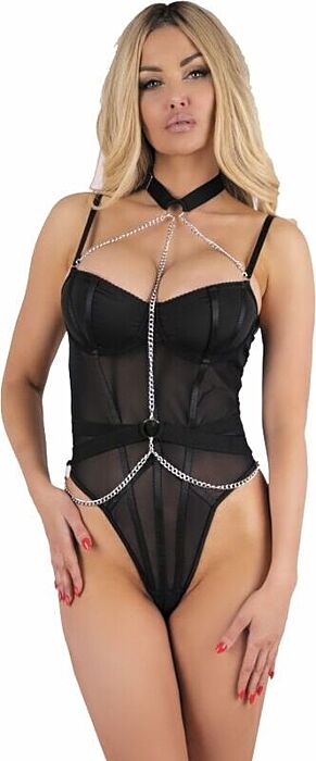 Body LIVCO CORSETTI RUBIKA mit Choker Schwarz