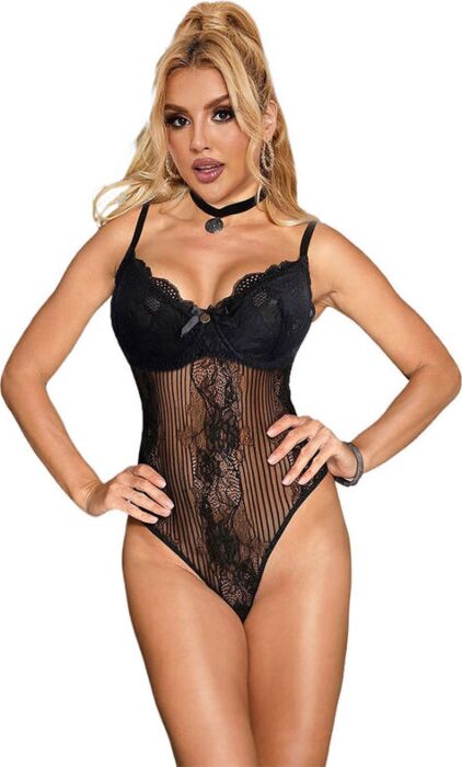 Body SUBBLIME 955618 Crotchless Eleganz Schwarz
