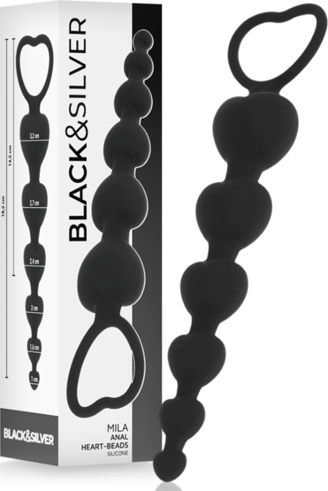 Analperlen BLACK&SILVER Mila – 18 cm Analkette