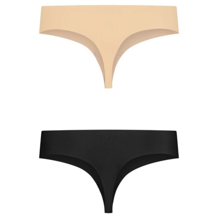 BYE-BRA - INVISIBLE THONG 2 PACK BEIGE & BLACK SIZE L BYE-BRA - INVISIBLE THONG 2 PACK BEIGE & BLACK SIZE L