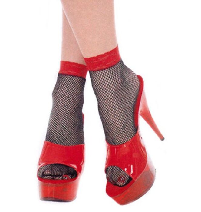 Kurze Netzsocken Music Legs für Dessous-Looks