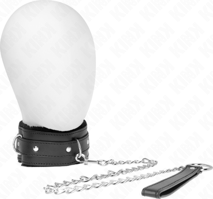 BDSM Collar KINK mit Leine 65cm Schwarz