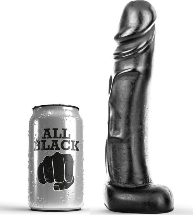 Dildo ALL BLACK 22 cm flexibler Schaft