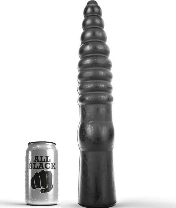 Anal-Dildo ALL BLACK 33 cm geriffelt