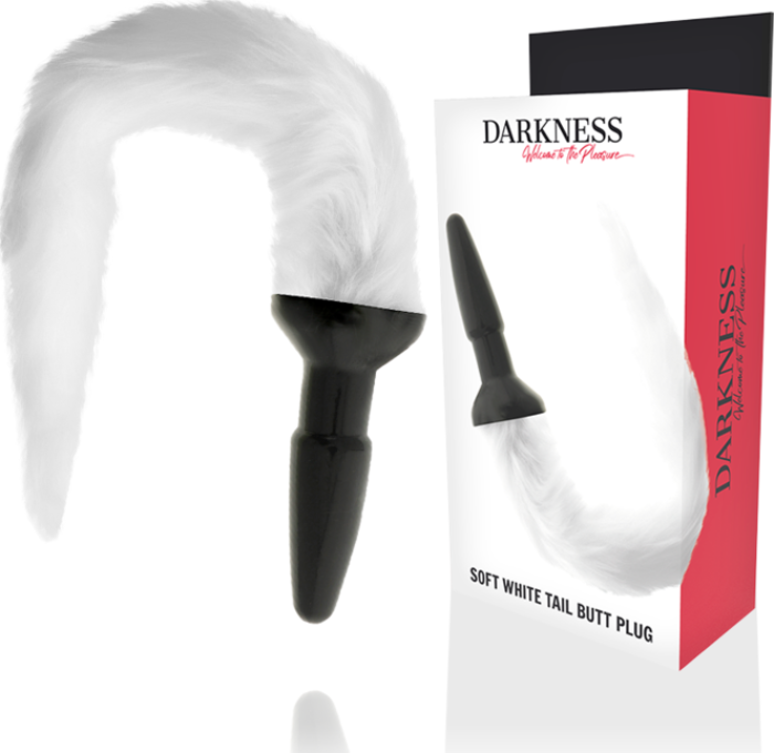 Darkness plug anal silicona con cola blanca