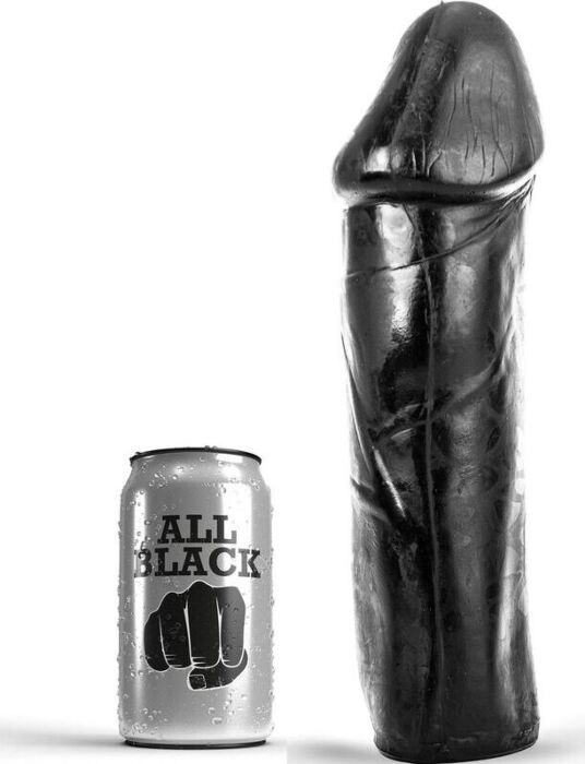 Dildo ALL BLACK 28 cm mit hodenlosem Schaft
