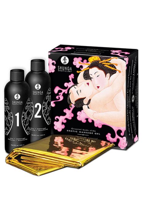Kits Paare SHUNGA Körper-zu-Körper Massagegel Erdbeere und Cava Kits Paare SHUNGA Körper-zu-Körper Massagegel Erdbeere und Cava