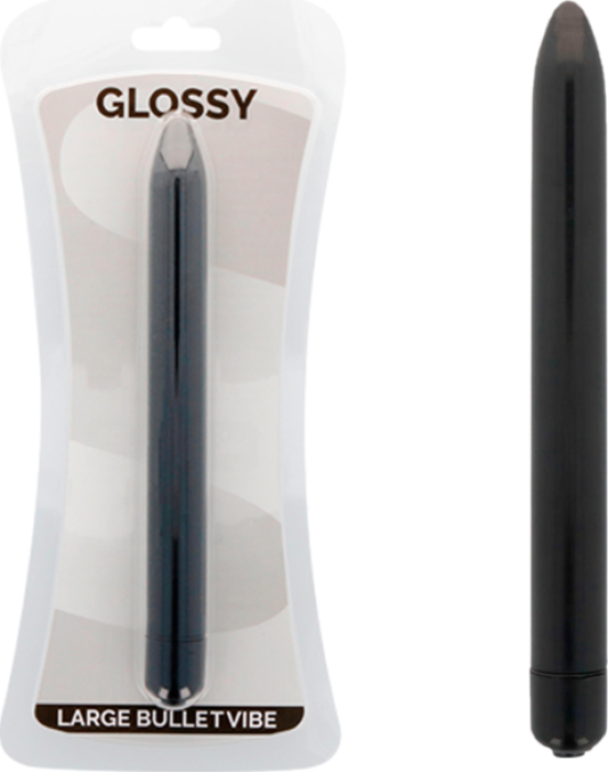 Glossy slim vibrador negro