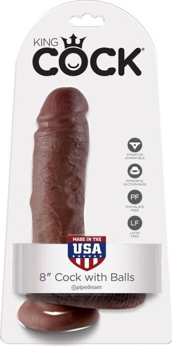King cock 8' pene realistico marron 203cm King cock 8' pene realistico marron 203cm