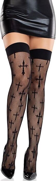 Medias Leg Avenue Worship Me Rejilla Schwarz