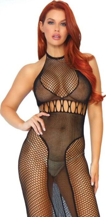 Lingerie Kleid Leg Avenue Rückenfreies Netzkleid