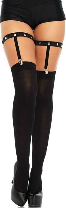 Ligueros con tachuelas - negro