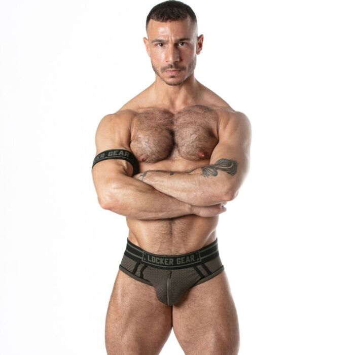 LOCKER GEAR - SPORT MESH JOCK BRIEF KHAKI L LOCKER GEAR - SPORT MESH JOCK BRIEF KHAKI L