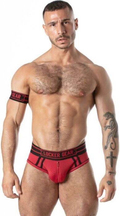 Jockbrief LOCKER GEAR SPORT MESH JOCK BRIEF Rot L
