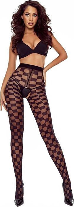 Crotchless Strümpfe Passion Tiopen 024 Schwarz