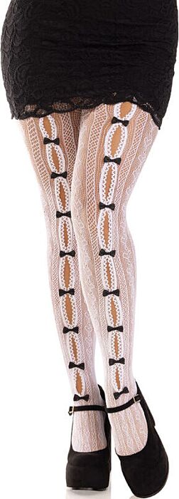 Medias Leg Avenue Sweetheart Weiß Herz-Ausschnitt