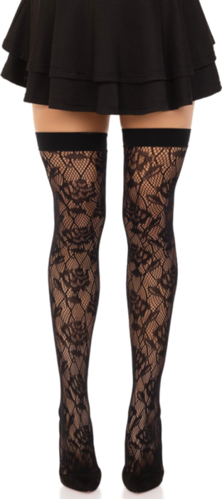 Medias Leg Avenue Rosa Silvestre Schwarz - Sexy