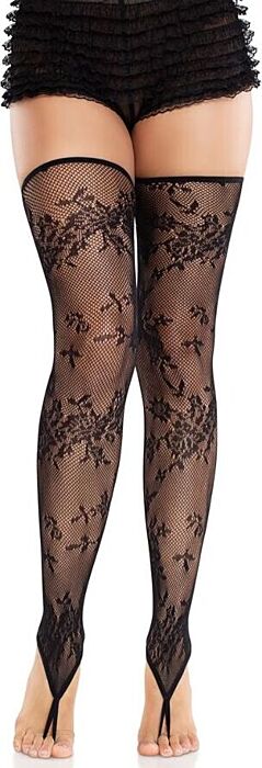 Medias ohne Füße Leg Avenue Floral Schwarz