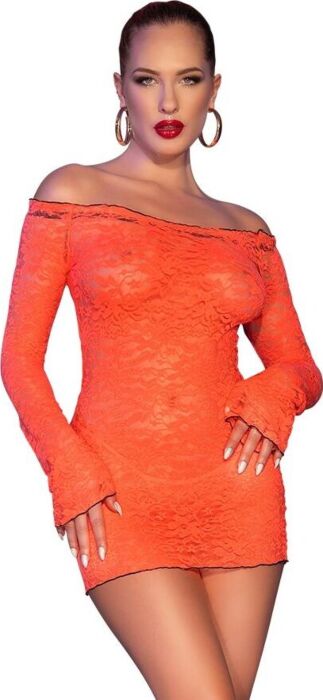 Minikleid Chilirose CR 4859 Off-Shoulder Neon Orange