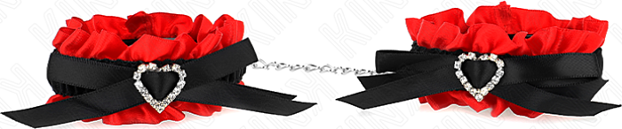 BDSM Handfesseln KINK Rot Herz Detail Verstellbar