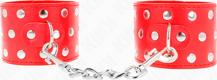 BDSM Handfesseln KINK Rot Metall Druckverschluss