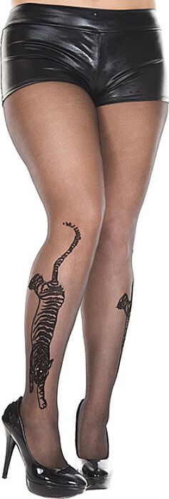 Panty Music Legs Tiger Print Flocking XXL Panty Music Legs Tiger Print Flocking XXL