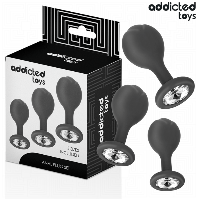 Anal Plug Set Addicted Toys 3er Set mit Juwel