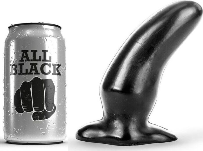 Analplug ALL BLACK 13 cm gebogene Form