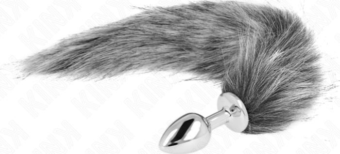 Analplug KINK S mit Kunstfell 7x3 cm silber Analplug KINK S mit Kunstfell 7x3 cm silber