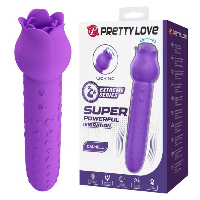 PRETTY LOVE - DANNELL RECHARGEABLE ORAL AND CLITORAL STIMULATOR VIBRATOR PURPLE