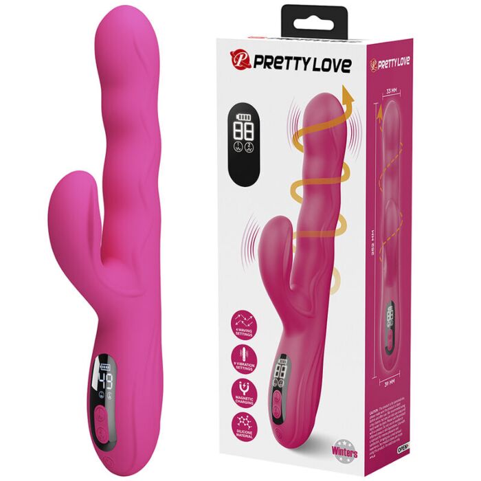 PRETTY LOVE - WINTERS MULTIFUNCTION RABBIT VIBRATOR WITH LED DISPLAY PINK PRETTY LOVE - WINTERS MULTIFUNCTION RABBIT VIBRATOR WITH LED DISPLAY PINK