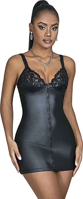 Kleid SUBBLIME 957575 Leder mit Reißverschluss Schwarz