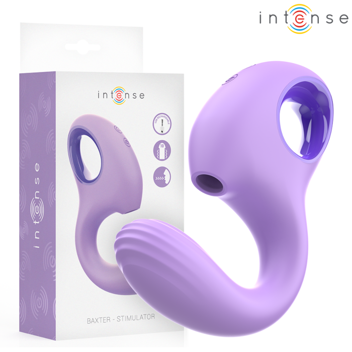 Vibrator INTENSE Baxter Violett mit Saugfunktion