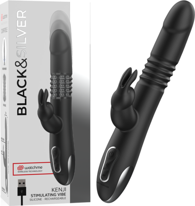 Vibrator Black&Silver Kenji Rabbit Up&Down Vibrator Black&Silver Kenji Rabbit Up&Down