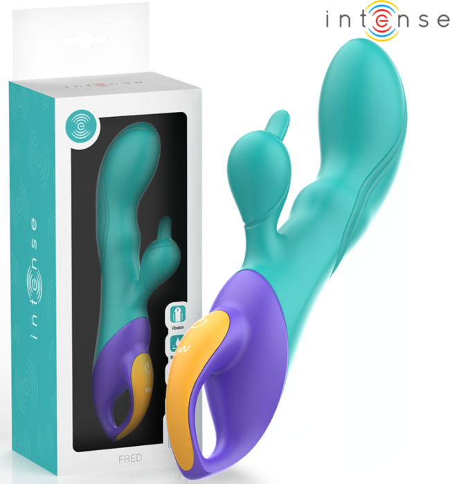 Vibrator INTENSE FRED Rabbit Blau - Doppelte Stimulation Vibrator INTENSE FRED Rabbit Blau - Doppelte Stimulation