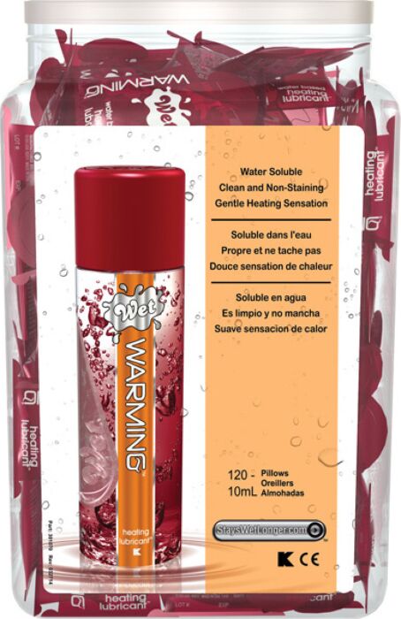 WET WARMING 10ML PILLOW BOWL DISPLAY/120 PILLOWS WET WARMING 10ML PILLOW BOWL DISPLAY/120 PILLOWS