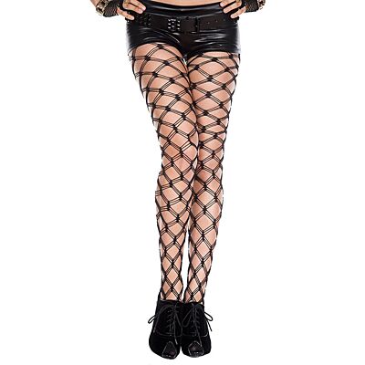 Netz-Panty mit blickdichtem Höschen von Music Legs