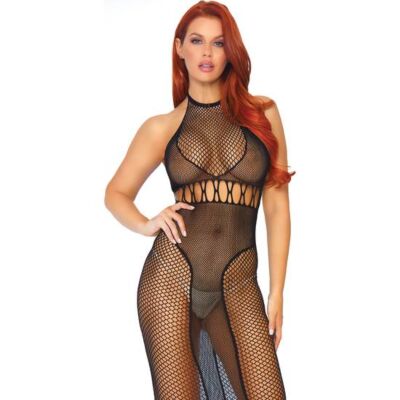 Kleid mit rotem Halfter Noir