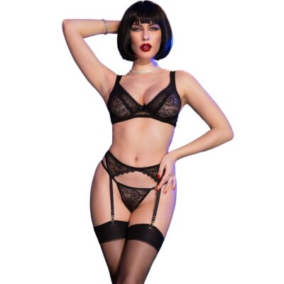 Lingerie Set Chilirose CR 4692 XL - Verführerisch Schwarz
