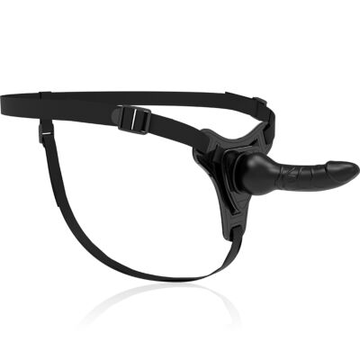 Fetisch devot Silikon Strap-On schwarz 16cm realistisch